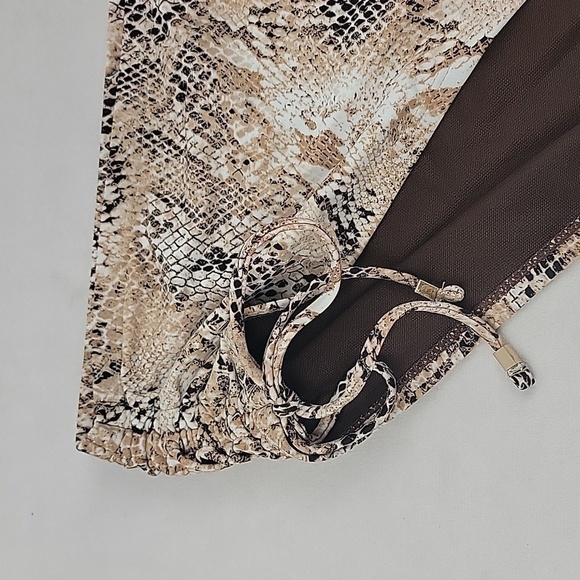 NWT Time And Tru mid rise bikini fit side ruched snake skin bottoms Size 3X - Picture 3 of 5